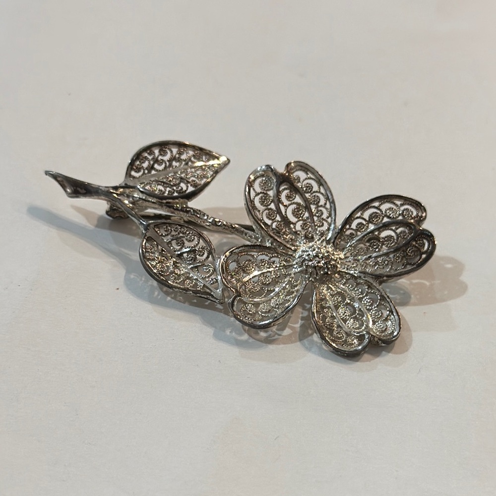 Sterling Silver made in GermanyFloral Brooch
